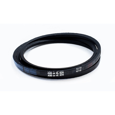 D&D A80/4L820 Classical V-Belt, 82 in Outside Length, 1/2 in Top Width, 1 Ribs A80